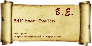 Böhmer Evelin névjegykártya